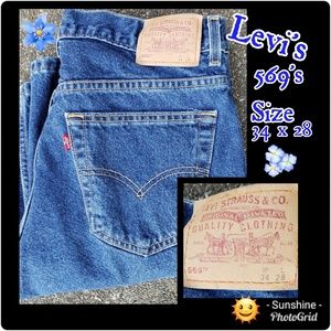 Levi's 569s Loose Straight Fit  34 × 28   STELLAR!